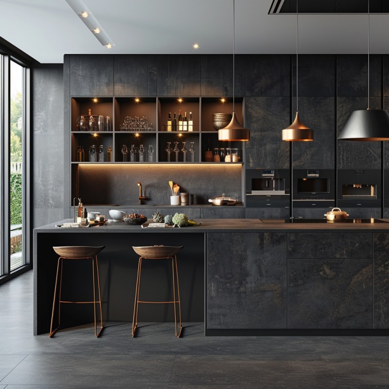 Lacquer Wooden Kitchen Cabinets